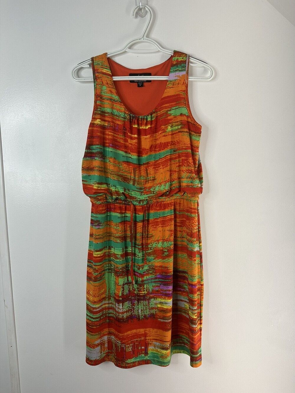 Lennie For Nina Leonard Size M Southwestern Tie-Front Sleeveless Casual Dress